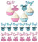 PINEPAN Junge oder Mädchen Cupcake Toppers Glitter Blau und Rosa Junge oder Mädchen Gender Reveal Tortendekoration für Baby Shower 24 Stück