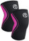 Rehband Rodillera Vendaje Fuerza Sport, Rodillera para Cross Fit & Entrenamiento Pesado Fabricada en Neopreno de 5 mm, Unisex, Color:Rosa - 1 Par, Talla:M