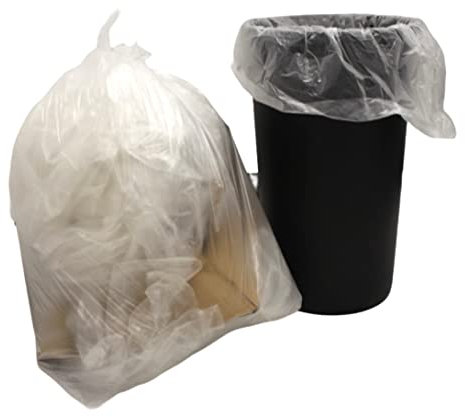 100 x Strong CLEAR Refuse Sacks Bin Bags Rubbish Bin liners Polythene Waste Recycling Bags 18x29x39
