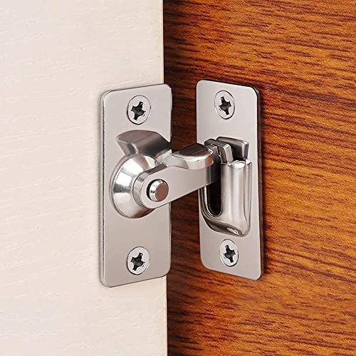 90 Degree Right Angle Door Lock Buckle Safety Door Lock Bolt, Stainless Steel Door Latch for Wooden Fences, Doors, Windows, Safety Sliding Door Latch, 1.9x4.4cm