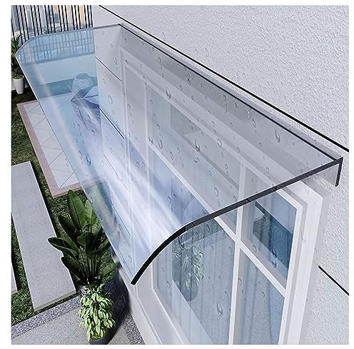 Marquise de Porte d?Entrée Moderne Invisible,Marquise en Polycarbonate Transparent,Silencieuse Toit Abri,Abri Contre La Pluie,pour Porche,Jardin,Auvent de Porte Entrée ( Size : 50*380cm/19.6*149.6in )