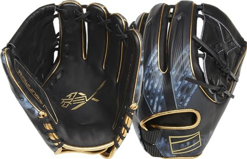 Rawlings REV1X Baseballhandschuh | Linkshänder Überwurf | 29,8 cm – zweiteiliges solides Netz | Schwarz