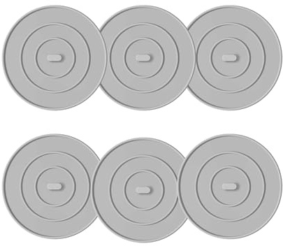 6 Pack Silicone Bathtub Stopper, Large Drain Stopper, Flat Suction Sink Cover, Tub Stopper Drain Plug for Kitchen, Bathtub and Laundry, Gary