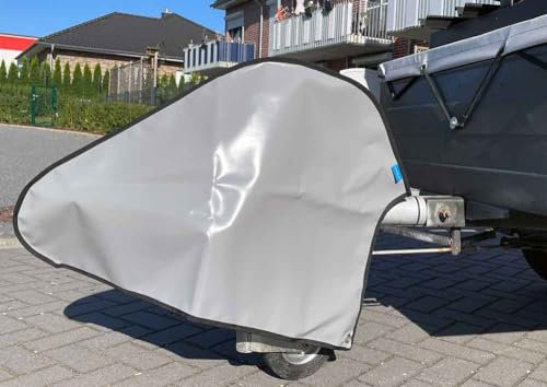 Deichselabdeckung Wohnwagen | Deichselhaube für Pkw-Anhänger aus LKW-Plane (670g/m²) | Robust, UV-beständig & Langlebig (Grau, 88 x 61 cm | Gr. 12)