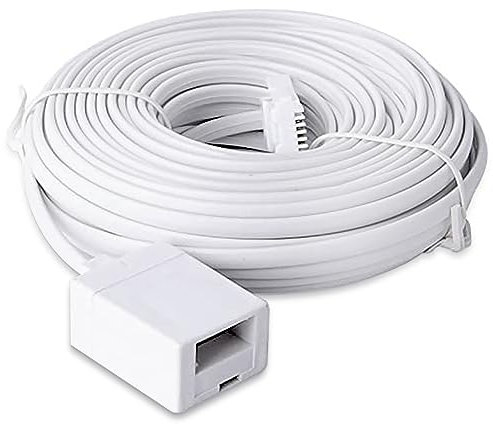 SPEPY BT Telephone Extension Cable, Male to Female 6-Pin Straight Through Telephone Extension Cable for BT UK Landline Phone Cord Home & Office Fax Modem Extender 6P4C(20M)