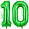 OFFCUP Zahlen Luftballon Grün, Jumbo Folienballon Zahl 10, 40 Zoll Helium Ballons Geburtstag zahlen Luftballon Geburtstagsdeko Jubiläumsparty Dekoration