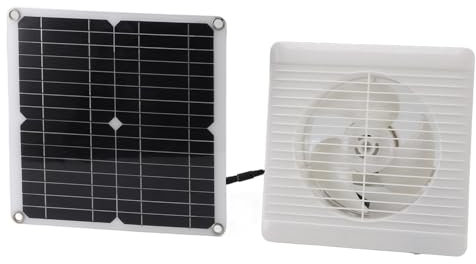12 W 12 V DC Monokristalliner Abluftventilator Mit Solarpanel und Lithiumbatterien, Multifunktionales Solarventilator-Set für Gewächshäuser Im Freien. Mit Effizienter