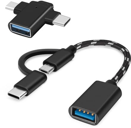 BORLTER CLAMP 3 in 1 USB C Adapters, USB to Micro or USB C OTG Adapter, Compatible with Android, MacBook Pro, Samsung and More