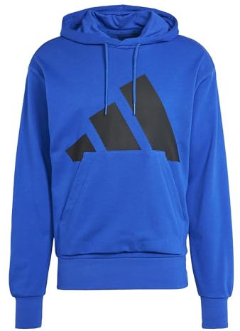 adidas Homme Essentials BIG Logo French Terry Hoodie, Team Royal Blue/Black, M