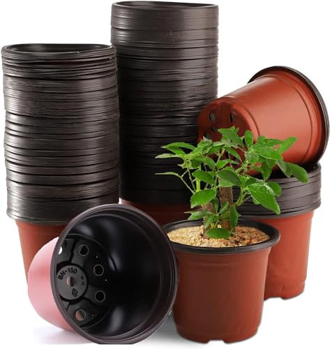 LATRAT 100 piezas de 10 cm, macetas, reutilizables, macetas para siembra, macetas de semillero, flor interior, maceta de plástico, apta para plantas de semillas, flores, suculentas
