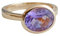 Oval Amethyst vergoldet 925 Silber Ring - Natürlicher Edelstein - Geburtstagsgeschenk - Weihnachtsgeschenk - Handgefertigte Geschenkideen für Frauen (US Size 9 / Diameter 19)