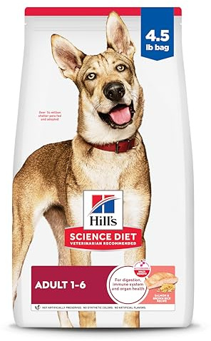 Hill's Science Diet Adult 1-6 Dry Dog Food, Salmon & Brown Rice, 4.5 lb. Bag