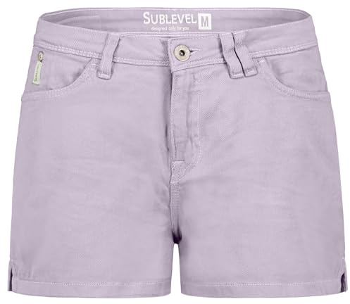 Sublevel Damen Denim Bermuda Chino Stretch Shorts mit Aufschlag Bequeme Kurze Hose im Used Look