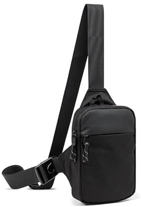 Small Sling Bag Cross Body Chest Bag Shoulder Bag for Men Women Crossbody Sling Purses for Runner Workout Hiking Cycling Travelling(Sling Bag for Black)