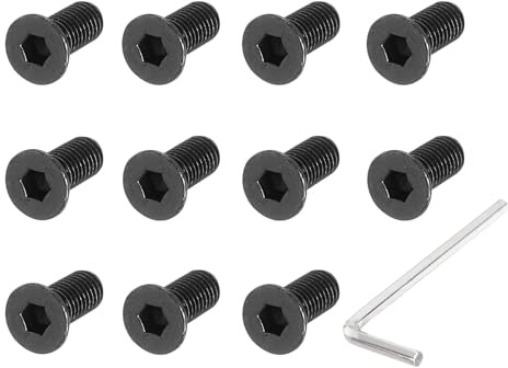 PATIKIL 12 Stück Roller festes Schrauben-Set festes Schrauben-Kit Schwarz | Roller Stirn Kopf Schrauben, Metall, Ersatzschraubendreher, Kompatibel für M365 Elektroroller