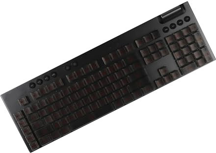 YMDK Black Blank Translucent 113 Keys keycaps Low Profile PC Frosted Mechanical Gaming Keyboards KeyCap Suitable for Logi G915 G913 G815 G813 TKL Keyboard (Black Translucent)