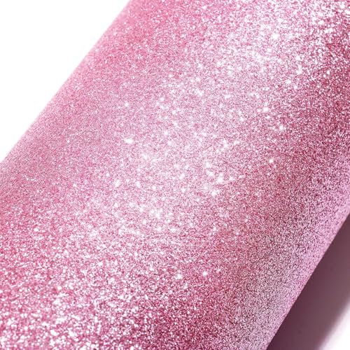 Stickyart Glitzer Tapete Rosa Tapete Selbstklebend 40 x 200cm Möbelfolie Selbstklebend Tapeten Kinderzimmer Mädchen Glitzer Klebefolie Möbel Rosa Wand Tapeten Wohnzimmer Glitzerfolie für Möbel