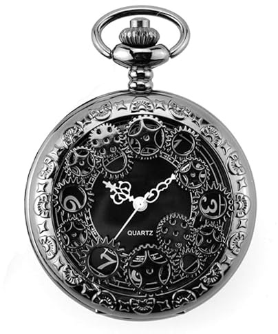 BOSHIYA Vintage Quarz Herren Taschenuhr mit Kette