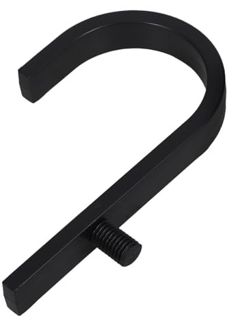 misppro J-förmige Haken für die Aufbewahrung von Gartenhäusern – schwarze ABS-Utility-Aufhänger für Outdoor-Werkzeuge – 12,5 x 7 cm