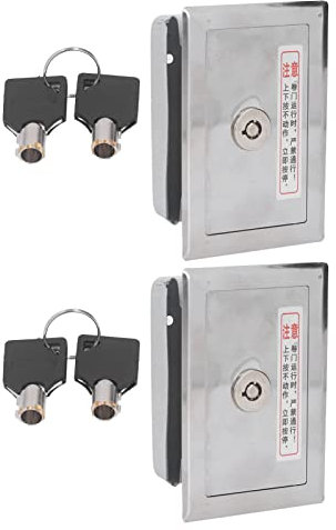 Schlüsselschalter Edelstahl Universal Verriegelungsmechanismus mit Tasten für Rolling Shuttertür Garagentor Zubehör Set Kit 2pcs