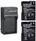 Lot de 2 batteries EN-EL14/EN-EL14A avec chargeur LED, 2050 mAh 7,4 V, compatible avec Nikon D3100, D3200, D3300, D3400, D5100, D5200, D5300, D5500, Coolpix P7000, P7100, P7100, P7100 7700. Piles
