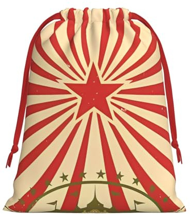 Vintage Zirkus Hintergrund Druck Kordelzug Tasche Wrap, String Pouches, Premium Verpackungsbeutel für Business & Events M
