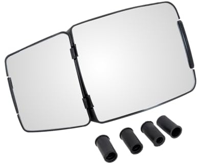 Plastex LP0360MP Panoramaspiegel 360x184mm für Traktor und Bagger, Seitenspiegel mit Toter-Winkel-Zone, passend für Halterungen 15-25mm, links und rechts montierbar