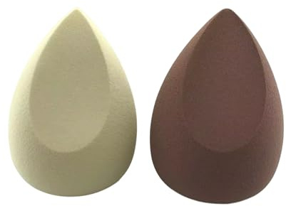 Beauty Concepts Nude Collection Makeup Sponges – Latex Free Soft Beauty Blender Set in Vanilla & Mocha, 2 Pack