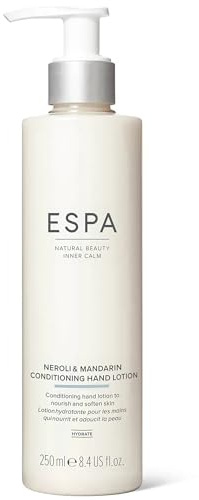 ESPA Neroli & Mandarin Conditioning Hand Lotion 250ml | Lightweight Hydrating Hand Moisturiser with Shea Buttter for Soft, Nourished Hands, Nails & Cuticles | Uplifting Essential Oil Scent