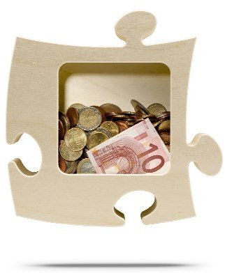 Puzzle Schattenbox/Erinnerungsbox/Sparbüchse/Spardose zum Befüllen, 7000-5S, 21x21x6cm, aus Birkensperrholz, auch für Scrapbooking
