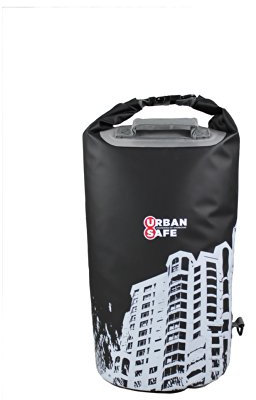 Overboard 20L Urban Safe Dry Tube Drybag Black Cityscape