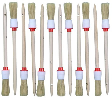 ROTIX-93021 12 Stück Ringpinsel Ø 20 mm Größe 2 Rundpinsel Lackierpinsel helle Borste