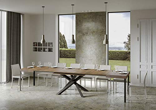 Tisch Volantis ausziehbar Nussbaum 90 x 180 ausziehbar 440 Gestell anthrazit