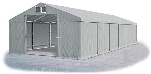 Das Company Lagerzelt 6x12m wasserdicht mit Bodenrahmen grau Zelt 560g/m² PVC Plane hochwertig Zelthalle Summer Floor SD