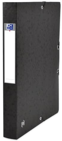 Oxford Sammelbox A4, Top File +, aus Karton, 4 cm Rückenbreite, schwarz, 9 Stück