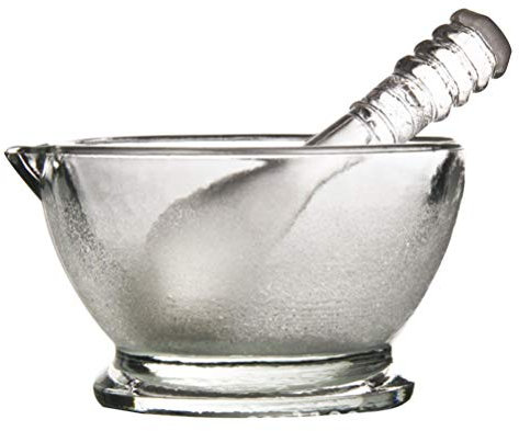 SUPVOX Household Glass Mortars and Pestle - Glass Guacamole Bowl for Spices Seasonings Pastes Pestos 60mm
