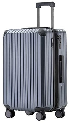 Münicase M816 TSA-Schloß Koffer Reisekoffer Trolley Kofferset Hardschale Boardcase Handgepäck (Grey, Mittler Koffer)