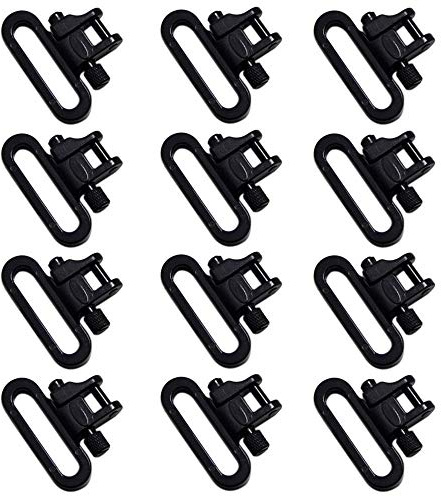GUGULUZA 12 STÜCK 2,54cm / 3,18cm Schnellverschluss Riemenbügel, QD Sling Swivel, für Gewehrgurt und Schraube Holzpfosten
