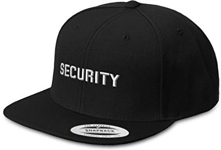 Benutzerdefinierte Snapback Hüte für Männer & Frauen Professionelle Sicherheit Guard A Stickerei, Schwarzes Design., Einheitsgröße
