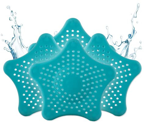 ABFLUSSHELD Universal Abflusssieb Silikon - 3+1 Gratis Haarsieb - Duschsieb mit Haarfänger - Premium Kitchen Sink Strainer - Abfluss Sieb für Dusche, Waschbecken, Badewanne und Küche