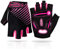 LUROON Fahrradhandschuhe Halbfinger Atmungsaktiv Rutschfestes Stoßdämpfende Kurz Gel Sommer MTB Radhandschuhe für Herren Und Damen (Rosa, S)