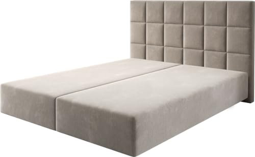 DELIFE Boxspringgestell Dream-Fine Mikrofaser Beige 160x200 cm
