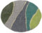 GURU SHOP Filz Stuhlauflage, Boho Sitzkissen, Handgefertigts Rundes Stuhlkissen - Grün/bunt, Wolle, 1x35x35 cm
