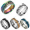 Daxlizy 5 Stücke Edelstahl Ringe - Vintage Breit Mit Kette, 19-23mm Innen-Durchmesser Drehbar für Herren Damen 5 Farben, Bieröffner, Flaschenöffner