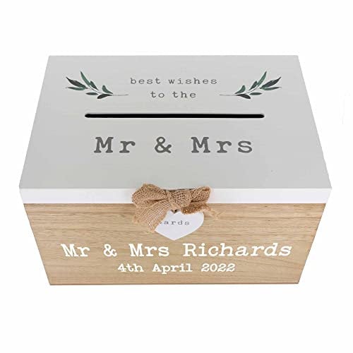 Always Looking Good Personalised Wedding Wooden Card Box Wedding Post Box for Cards Memory Keepsake Traditional Card Holder
