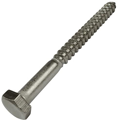 AERZETIX - C59111 - Juego de 10 Tornillos para madera con cabeza hexagonal tirafondos Ø6x70mm autorroscante - DIN 571 - en acero inoxidable A2
