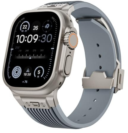 Shieranlee Funda Rugged Armor Pro Compatible con Apple Watch Strap 42mm 44mm 45mm,Bandas Deportivas de Repuesto Hechas de Silicona Suave, compatibles con iWatch SE Series 8 7 6 5 4 3 2