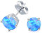 Bellitia Jewelry Damen Blauer Opal Ohrstecker 925 Sterling Silber Runde Opal Ohrringe Geschenk Schmuck Hypoallergene Ohrstecker Damen Mädchen für Muttertag Weihnachten Valentinstag