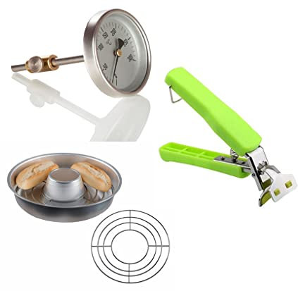 Sun and Ice 3-teiliges Spar-Set für Camping Backofen | Aufbackgitter + Backofenthermometer + Sun and Ice Haltegriff passend für Omnia Backofen