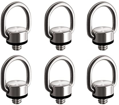 6Pack Camera D Ring Screw 1/4-20 Camera Carabiner Clip Mount Screw for Easy Camera Wrist Strap Tripod Mounting and Equipment Attachment
